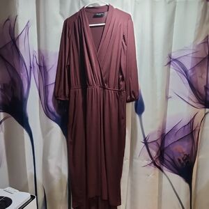 Lane Bryant Burgundy Dress With Pockets. Size 14/16.